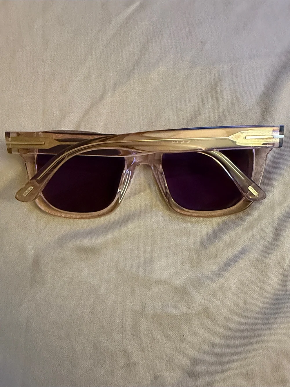 Tom Ford Transparent Blush Square Sunglasses for Women - Stylish UV Shades